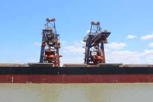 Gladstone Port - Rio Tinto unloading raw Bauxite