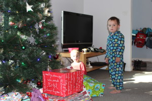 Declan wondering which present is his